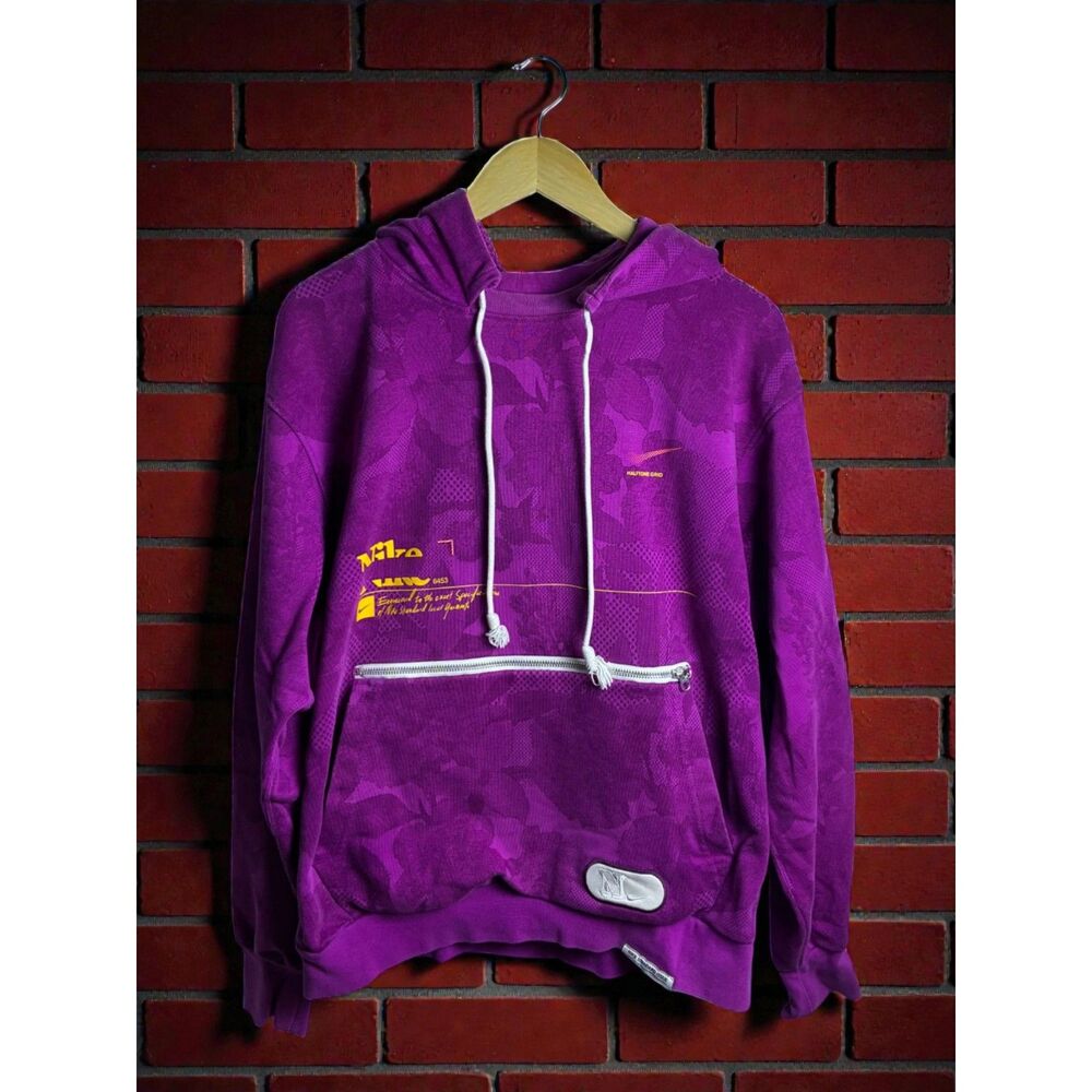 Nike Dri-Fit Hoodie Men’s Large Purple Pullover Swoosh Sweatshirt
